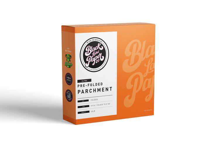 Black Label Paper 8"x8" 35lb ULTRA Pre-Folded Parchment